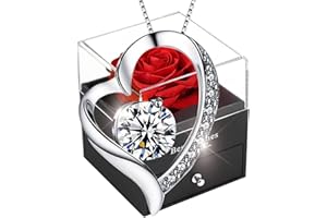 ‎SWEETIME Rote Eternal Rose Damen,Infinity Rosen Echte,Haltbare Handgefertigte Rote Rose,Ewige Konservierte Blumen Frauen Geschenk Box Muttertag Valentinstag Hochzeitstag Weihnachten Großmutter Meiner Frau