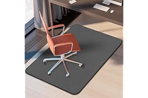 MUEZDUR Office Chair Mat for Carpet and Hardwood Floor, 90x120cm Corduroy Carpet Protector Chair Mat for Home & Office, Easy Glide Heavy Duty Folding Mat (Light Grey)