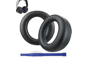 ERIOSCAR 1 Paio Cuscinetti Auricolari di Ricambio per PS5 Pulse 3D, Padiglioni Cuffie in Tessuto Traspirante e Schiuma di Alta Qualità, Isolamento Acustico e Migliora il Comfort di Utilizzo (PU-Nera)
