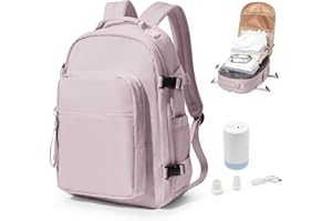 bergsalz Zaino Sottovuoto Viaggio Con Pompa,Zaino Da Viaggio Grande Da Donna Uomo Aereo Bagaglio a Mano Ryanair Con Sottovuoto Incorporato Rosa Viola