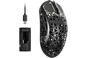 ATTACK SHARK R5 Ultra Mouse da Gioco Wireless HyperSpeed Fibra Carbonio, Mouse Ultraleggero 39g, 2,4G/BT/USB-C Cablato, Sensore PAW3950MAX, Frequenza Polling Wireless 8KHz, 42KDPI, Win/Mac -Nero