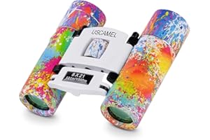 USCAMEL Fernglas Für Kinder, Hochwertig Klein Fernglas Erwachsene, Wasserdichtes Kompakt Mini Fernglas Für Die Vogelbeobachtung, Safari, Camping, Jagd (Orange und Gelb)