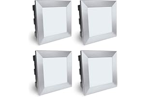 SSC-LUXon Piko-LQ Confezione di 4 lampade a LED, per esterni, dispositivo da incasso a parete rettangolare,luce bianca calda, 230 V, IP65 e 3,5 W, 135 x 135 mm