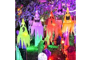 LOVEXIU Halloween Decorazioni 4Pcs,Natale&Halloween Decorazioni Esterno,Natale Cappello da Strega per Illuminazione Esterna,Cappello da Festa,Festa di Halloween,Cortile