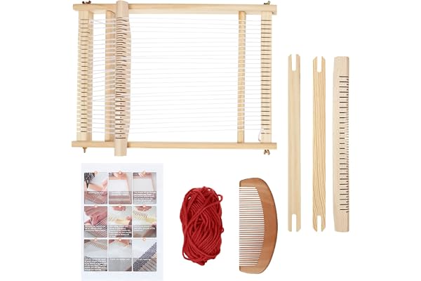 Kit de métier à tisser JMIATRY pour adultes débutants, cadre de tissage de 40x30 cm, métiers à tisser en bois multi-artisanat grand cadre à genoux pour tricot tissé fait main