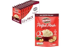 Idahoan Buttery Instant Mash Potato 12 x 109g single pack, Potatoes, Gluten Free, Vegetarian, Cooks in 1 minute