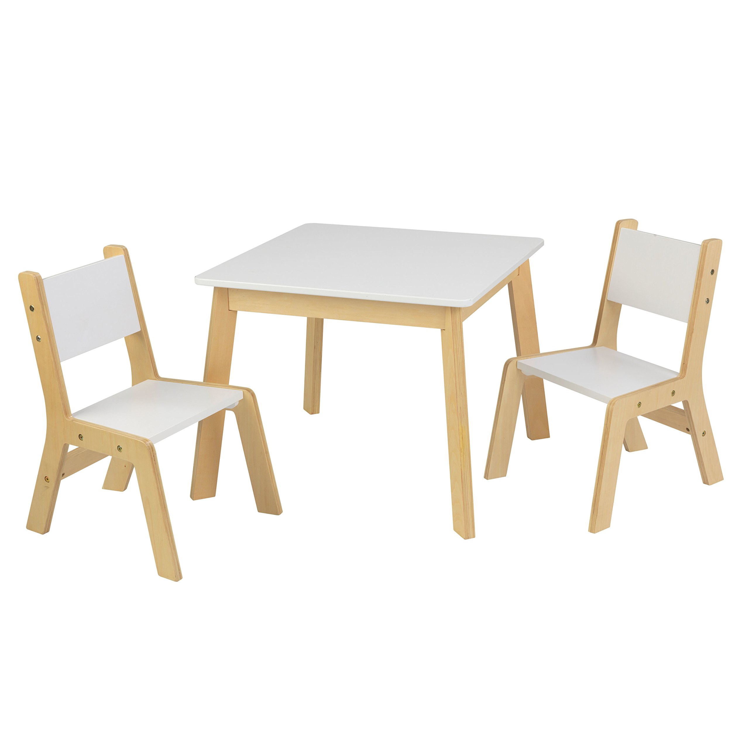 KidKraft-27025-Table-en-bois-blanc-moderne-avec-2-chaises-Meubles-pour-chambrepice-de-jeu-pour-enfant