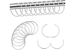 tonyg-p 20 Stück Metall Vorhangringe Duschvorhang Ringe Vorhang Hängend Ringe für Fenster Tür Duschvorhänge, 50 mm Innendurchmesser (Silber)