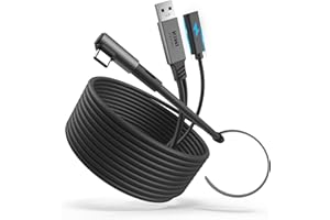 KIWI design Cable Link con Carga 5M Compatible con Meta Quest 3s Quest 3 Quest 2/Pro/Accesorios Pico 4 y PC/SteamVR, Cable USB 3.0 a USB-C Link con Super Rápida 5 Gbps, para Juego Prolongado