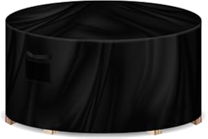 Gracious Gardens Round Garden Furniture Covers Waterproof 230x100cm, Oxford Fabric Outdoor Table, Patio & Rattan Garden Furniture Covers, PVC Lined, Air Vents and UV Safe