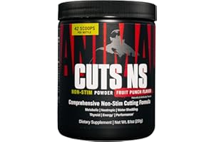 ‎ANIMAL Universal Nutrition ANIMAL CUTS NS Pulver (Fruit Punch) Diät- & Definitionssupplement zum Gewichtsmanagement - regt Stoffwechsel an & reduziert Wassereinlagerungen, ohne Koffein, 42 Portionen