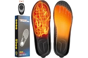 UPSTARTECH Elettriche USB Solette Riscaldate ricaricabili con Batteria, Wireless Ricaricabile Scarpe Solette Termiche Scaldapiedi Elettrico, Soletta Riscaldabile Elettrica Tagliabile e Lavabile