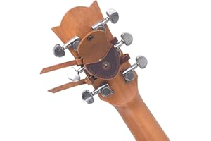 BSWAN Custodia per Plettro in Pelle, Staccabile, Legata alla Tracolla della Chitarra, Regalo per Uomo, Amante della Musica, Papà - Marrone, Organizer per Borse