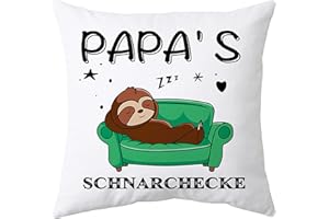 Shoppawhile Papa Geschenk Geburtstag Weihnachten Geschenk Vatertagsgeschenk für Papa Faultier Geschenk Weiß Kissenbezug 45x45cm