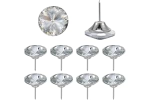 Kyrio 60 Uñas de tapicería de cristal de diamante decorativas para el pulgar tachuela de muebles pasadores de diamante para muebles de sofá, cabeceros de corcho (30 mm, Bauhinia)