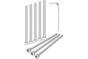 M METERXITY 10-Pack M4 x 65mm Socket Head Cap Screws, 304 Stainless Steel Hex Machine Bolts, Allen Socket Drive Screw with Hex Wrench for Repair/DIY, Fully Threaded Fasteners Kit [Silver]