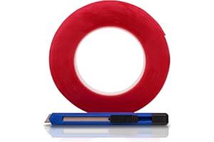 INMO Dichtlippe 6m selbstklebend aus Silikon im Set mit Cuttermesser geeignet für Kaminplatten, Glasbodenplatten, Ofenplatten, Bodenplatten und Kaminofenplatten – transparent klar