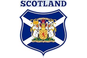 MICHAEL & RENE PFLÜGER BARMSTEDT 👍 10 cm 👍 Wir drucken Qualität - Auto Aufkleber Motiv Schottland mit Schriftzug Scotland Wappen Sticker blau Konturschnitt decals Motorrad Roller Mofa Moped Wohnmobil Autoaufkleber Vinyl Bumpe