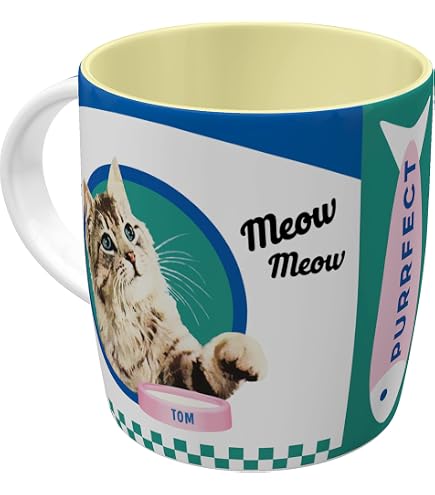Tazza Da Caffè Nostalgic-Art 330 Ml - Design Vintage Con Gatto - Regalo Per Amanti Dei Gatti - Ceramica Lavastoviglie - Fatto A Berlino