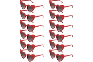 BOUBONI 6/12/24/48 Brillen Herz-Sonnenbrillen Vintage-Herzform Brille Bachelorette Sonnenbrillen für Damen Hochzeitsfeier