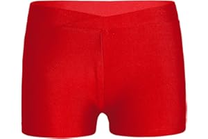 ranrann Pantalones Cortos Deportivos para Niña 2-12 Años Elástico Pantalones de Danza Gimnasia Color Sólido Suave Sport Shorts de Yoga Fitness Workout