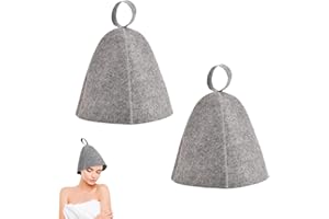 YREYBN 2 PCS Sauna Hat, Natural Felt Sauna Accessories, Steam Bath Hat Room Accessories Felt Heat Dry Headrest, Sauna Hats Made of Wool Felt - Felt Sauna Cap for Men and Women for Steam Room (Grey)