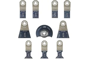 Set de 10 hojas de corte para herramientas oscilantes multiusos PRK10A de SabreCut - para Bosch, Draper Redline, Fein MultiMaster, Makita, Milwaukee, Parkside, Ryobi, AEG, Alpha Tools, Batavia, Brico, Craftsmen Nextec, Einhell, Ergotools, Workzone, Hitachi