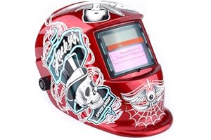 LYRLODY Automatycznie Przyciemniająca Przyłbica Spawalnicza o Szerszym Zasięgu, Spawalnicza z Filtrem V-IR, Spawająca Elektrodami i Przyłbica Spawalnicza, Maska ​​Spawalnicza