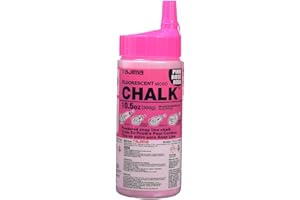 Tajima Micro Chalk - Fluorescent Pink 10.5 oz (300g) Ultra-Fine Snap-Line Chalk with Durable Bottle & Easy-Fill Nozzle - PLC2-FP300