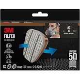 3M Organic Vapor Filter 6055, A2 for 6000 and 6500 Series, 1 Pair/Pack | A2 replacement cartridges for painting jobs with bay
