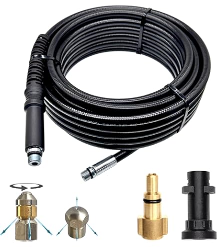 Buisreinigingsslang voor Kränzle DN10 K1050 X-serie, verstopping, afvoer, sproeiers, kanaalratten, flexibele reiniging, buisreinigingsset (spiraal 3x terug 1x voor, 20 meter Buisreinigingsslang voor Kränzle DN10 K1050 X-serie, verstopping, afvoer, sproeiers, kanaalratten, flexibele reiniging, buisreinigingsset (spiraal 3x terug 1x voor, 20 meter