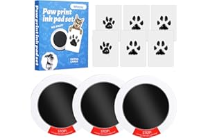 Mtoysy Set Impronte Bimbi, Kit Impronta Cane e Gatto, Timbro per Zampa Cane non Tossici Sicuri, Kit Impronte Neonato, Ricordo Della Famiglia Regalo (3PCS Black)