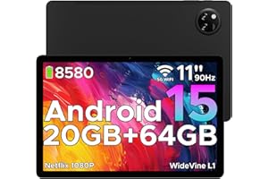 DOOGEE Tab A9+ Tablet 11 Pulgadas, 8580mAh, 20GB RAM+ 64GB ROM (TF 2TB), Tablet Android 15 Cámara Principal 13MP, Tableta para Niños, Altavoces Duales, FM/Face ID/WidevineL1/OTG/GPS/Jack 3.5mm Negro
