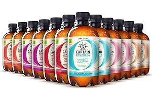 THE GUTSY CAPTAIN KOMBUCHA Gutsy Captain Kombucha ZERO - ZERO Calories, Zero Sugar - Bio Kombucha Tee, Lebendige Kulturen, Keine Konservanten, Unpasteurisiert, Roh und Vegan - 12 x 400ml ZERO (Mix Box)