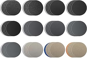 ASTER 60 unidades de papel de lija redondo de 75 mm de grano de lija discos abrasivos juego 60 80 100 150 320 600 1000 1200 2500 4000 7000 10000 seco húmedo almohadilla para metal madera