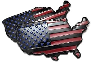 PTDecals 2X Decalcomanie adesive in alluminio nero 3D US USA America bandiera 4 cm × 7 cm auto corse decalcomanie grafiche