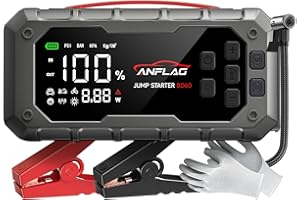 ‎ANFLAG Starthilfe Powerbank für Pkw mit Kompressor 160PSI, ANFLAG 8000A 26800mAh Auto Starthilfe Powerbank für All Benzin und 14.0L Dieselmotor, Starter Powerbank mit PD65W Eingang/Ausgang und LED-Licht