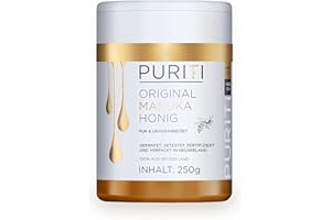 ‎PURITI PURITI Manuka Honig MGO 100+ 250g aus Neuseeland mit zertifiziertem Methylglyoxal Gehalt - Laborgeprüft, Direktimport, reines Naturprodukt, frei von Zusatzstoffen