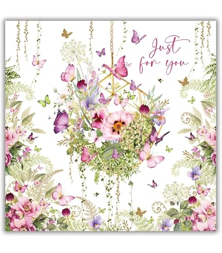 Words 'n' Wishes Female Birthday Card - General Card For Women - Jug Of Flowers With Embossed Foil Details - Eco-Friendly And Recyclable