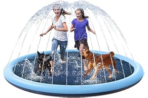 LRUVAQI Splash Pads for Kids Dogs | Pet Splash Pads Anti-Slip Dog Pools | Thickened Dog Splash Mat Children Water Play Toy | Swimming Bathing Pool for Summer Outdoor Garden