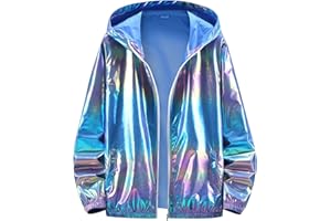 ORBGONS Jacke Silber Metallic Damen, Disco Karneval Kostüm, Bomberjacke Herren Pailletten Sakko Metallic Nightclub Jacke Slim Fit Jacken Lässig Reißverschluss Übergangsjacke Casual Sweatjacke Windjacke