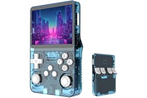 YUYQAQ Keyboy Game Console R36S Retro Handheld Game Console con 64/128G Built-in 21000+ Giochi Classici, Sistema Linux Open Source Schermo IPS da 3,5 pollici Lettore video tascabile portatile (Lago blu 128G)