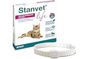 Stangest Collar Stanvet Life para Gatos Premium |Collar Repelente de Insectos | Protege de Garrapas, Pulgas y Mosquitos | Sin Insecticidas | Resistente al Agua | Activos Vegetales | 37 cm