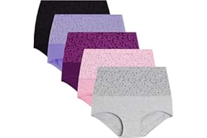 YaShaer Women High Waist Cotton Knickers Briefs Tummy Control Underwear C-Section Recovery Soft Stretch Panties Underpants