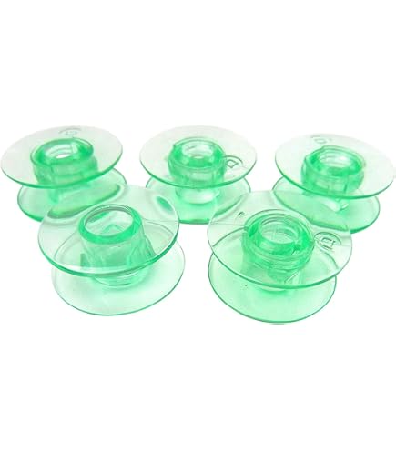 CKPSMS Clear Green Bobbins - 36-Pack Without Thread Hole For Viking Husqvarna & White Sewing Machines