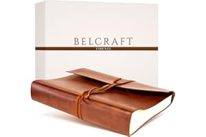 BELCRAFT Tivoli Album Photo en Cuir recyclé de Fabrication Artisanale Italienne, A4 (23x30 cm) Brun Clair