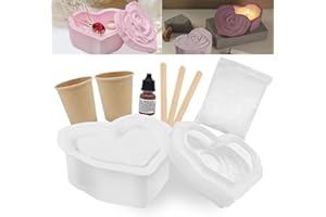 YTACREA Silicone Moulds Casting Moulds Heart Storage Box with Grooves and Lid, Reusable Rose Casting Mould Tin, Epoxy Resin Moulds, DIY Craft Jewellery Box Container, Easy to Make, 9 Accessories