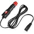 GINTOOYUN 142.5 Inch Car Refrigerator Cable with Push Button Switch 12V/24V DC 2 Pin to Cigarette Lighter Plug Cable for Car Cooler Cooling Box