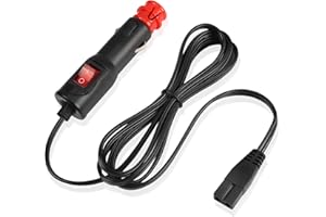GINTOOYUN Cavo frigorifero per auto, con interruttore a pulsante, 12 V/24 V CC, 2 pin a presa accendisigari, per scatola di raffreddamento dell'auto