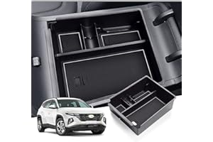 GAFAT H-yundai Tucson NX4 2021 2022 2023 (Automático) Caja de Almacenamiento para Apoyabrazos, Bandeja de Reposabrazos, Consola Central Organizador Coche, Accesorios Interior del Coche(Blanco)